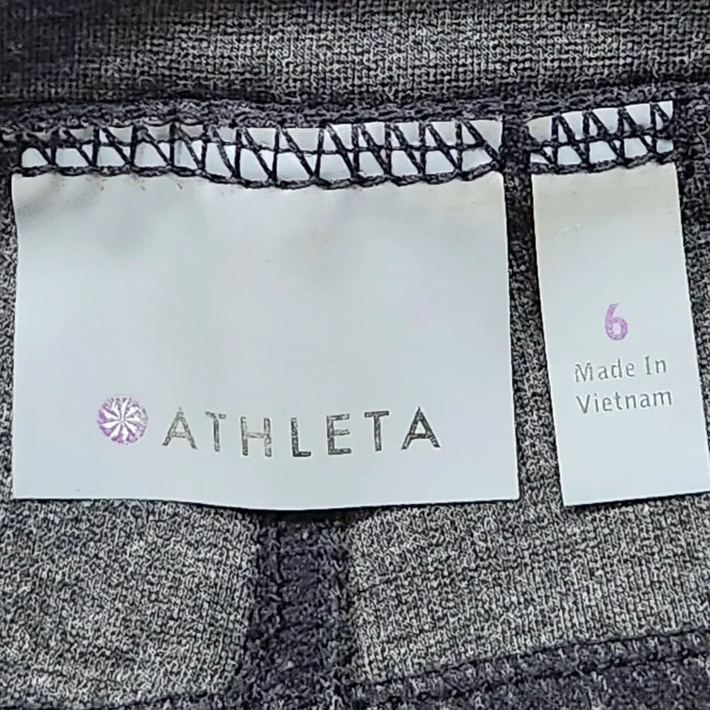 Athleta Cargo Pants Womens 6 Gray Zip Pocket Slim Ankle Stretch Moto Fall 16